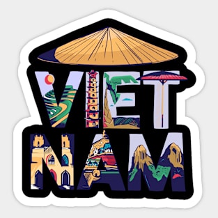 Vietnam Southeast Asia Souvenir Holidays in Paradise Gift Sticker